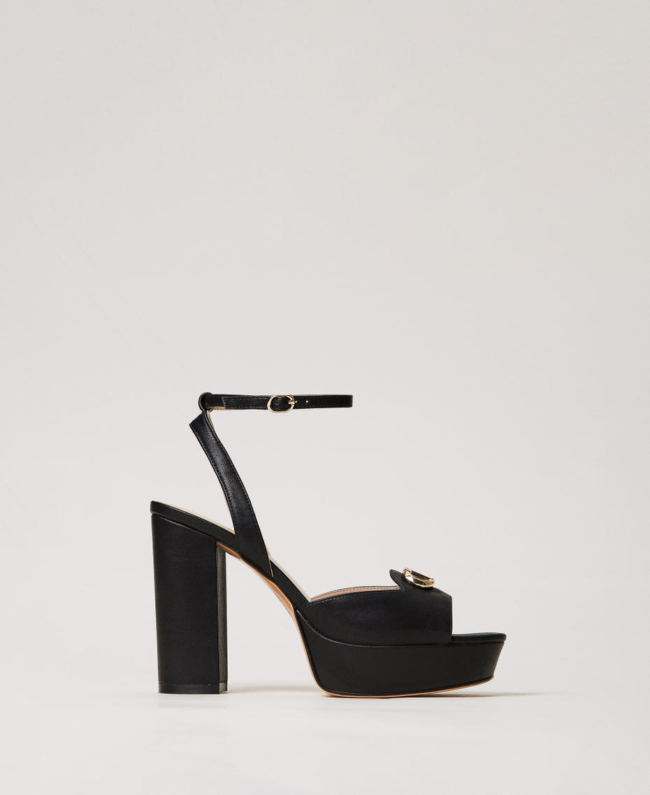 Sandales plateforme avec Oval T Noir Femme 251TCP122_00006_01