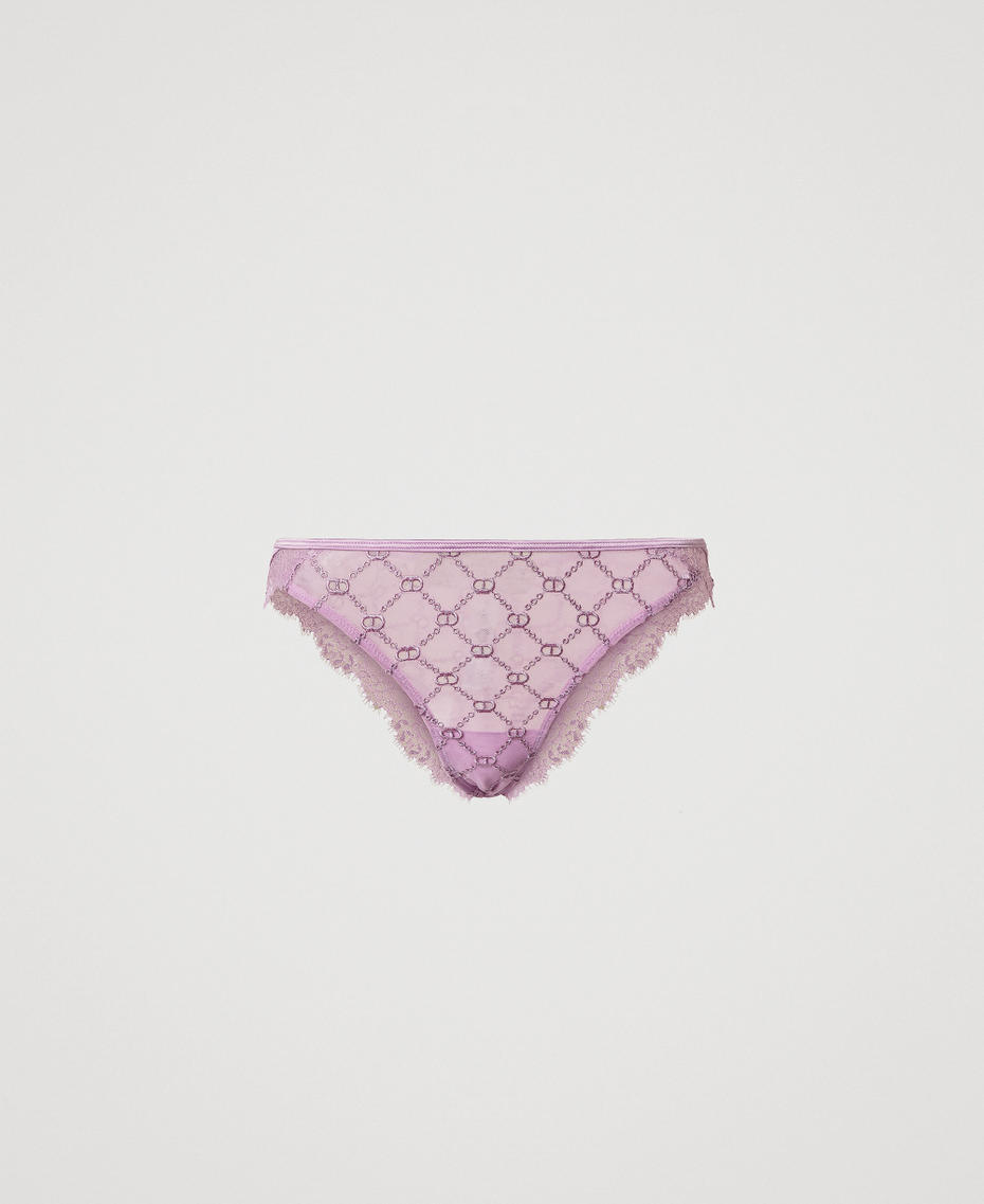 Slip br&eacute;silien en tulle avec Oval T Violet &laquo;&nbsp;Lilac Iris&nbsp;&raquo; Femme 251LL6C77_12108_S0