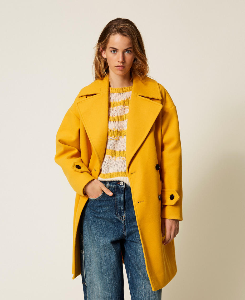 Double-breasted wool cloth coat Mango Fruit Woman 252AP2072_12580_T0