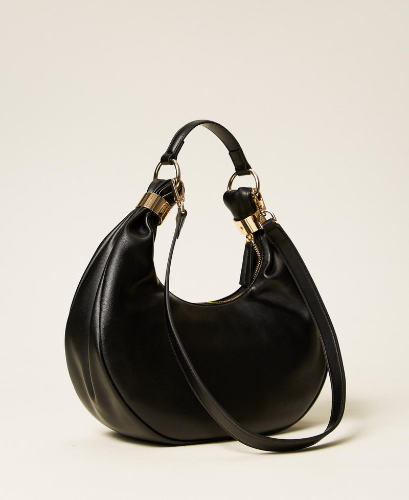 'Eclipse' hobo bag with rings and shoulder strap Black Woman 252TB7090_00006_03