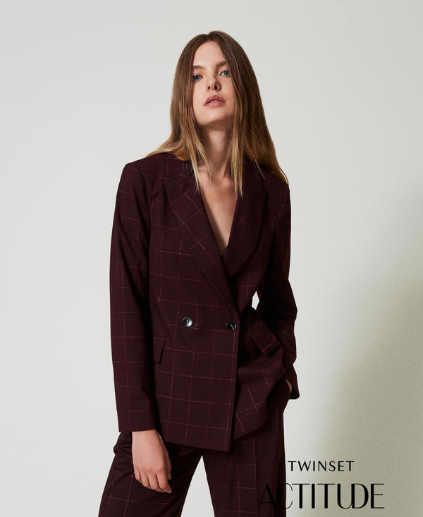 Blazer with lurex check pattern