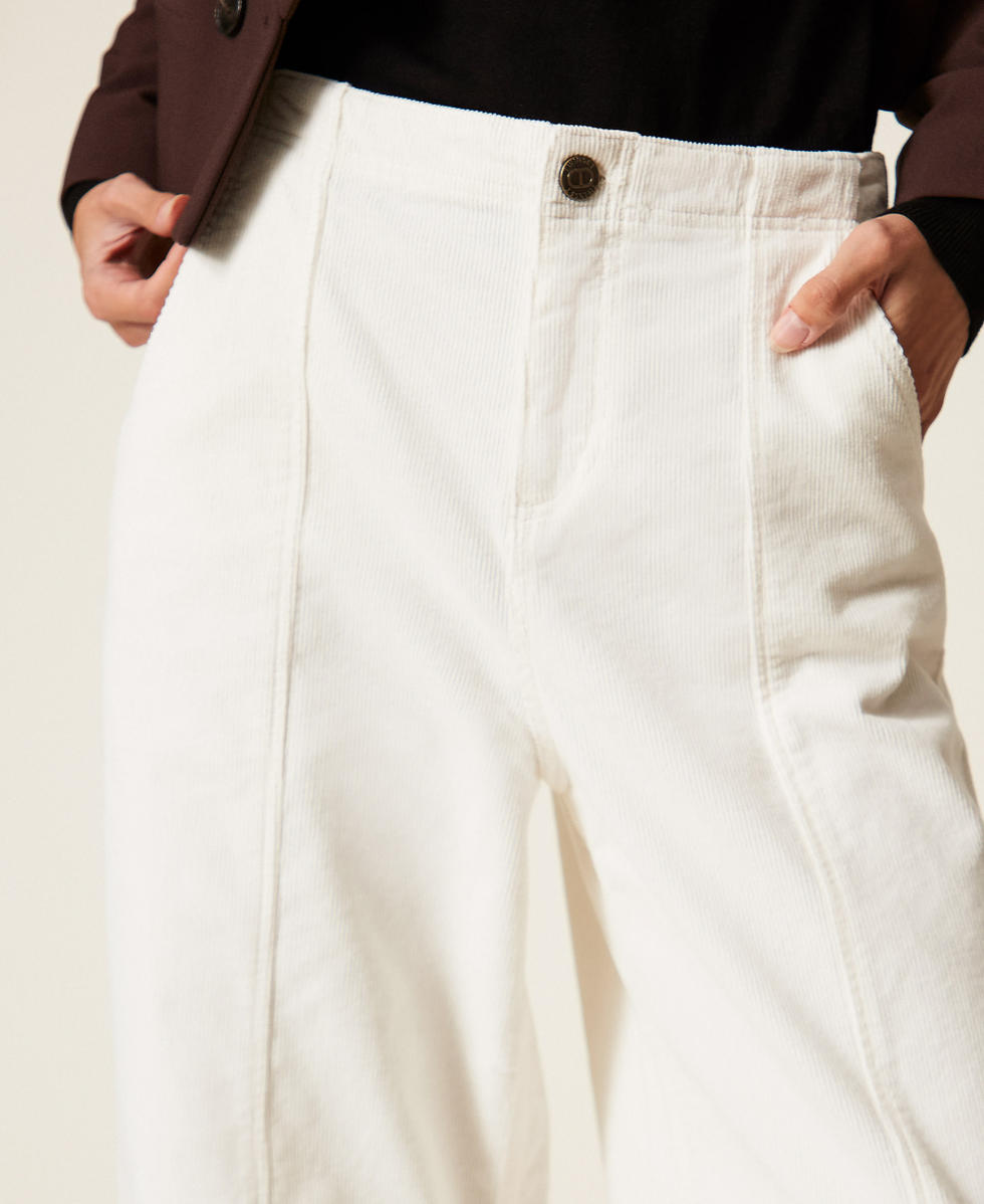 Wide corduroy trousers White Snow Woman 252TT2180_00282_04