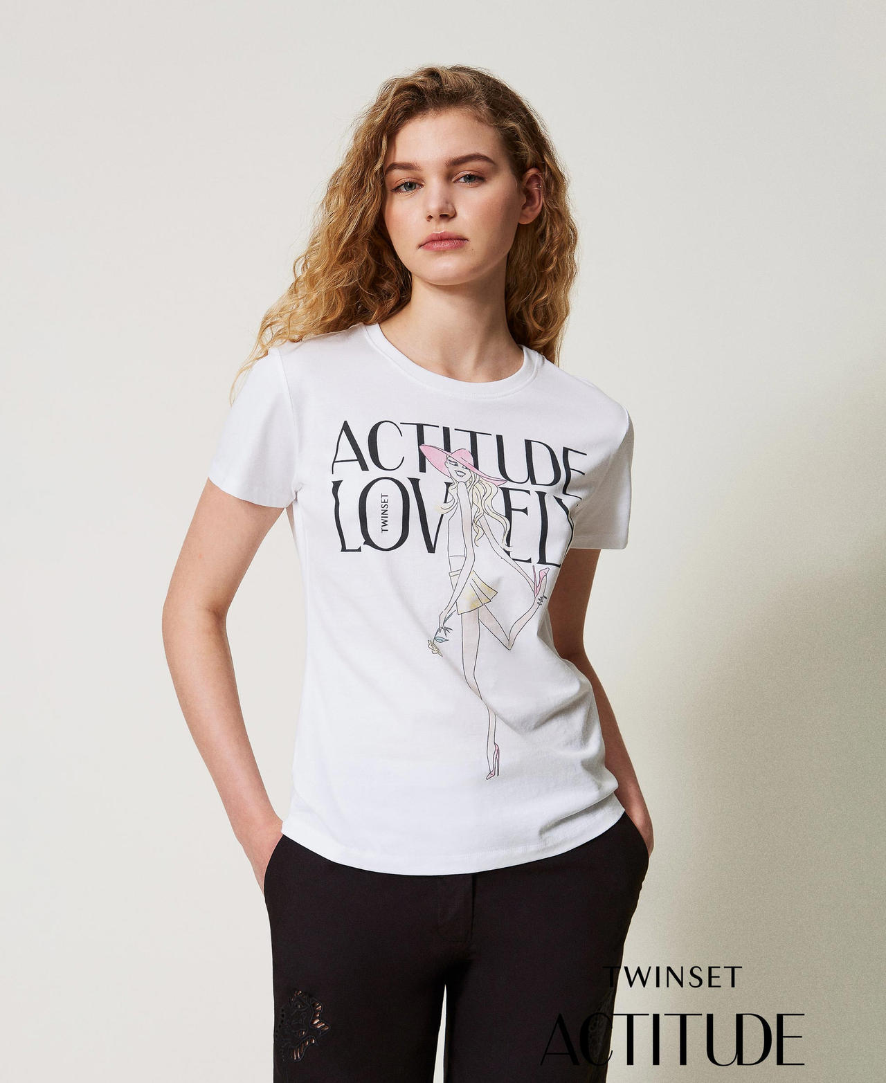 T-shirt z nadrukiem i logo Papers / Nadruk Lovely Girl Kobieta 251AX2121_12490_PA