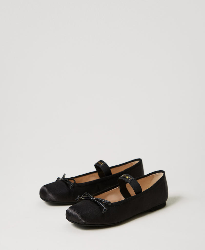 Satin ballet flats with strap Black Girl 251GCJ022_00006_02