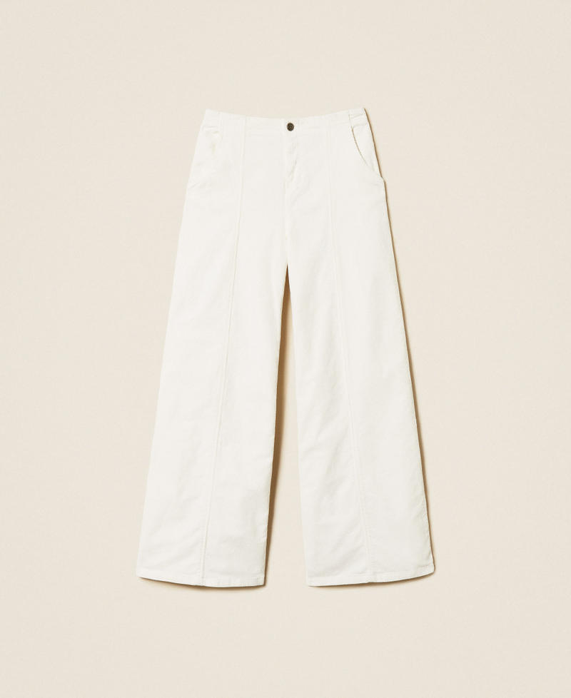 Wide corduroy trousers White Snow Woman 252TT2180_00282_S0