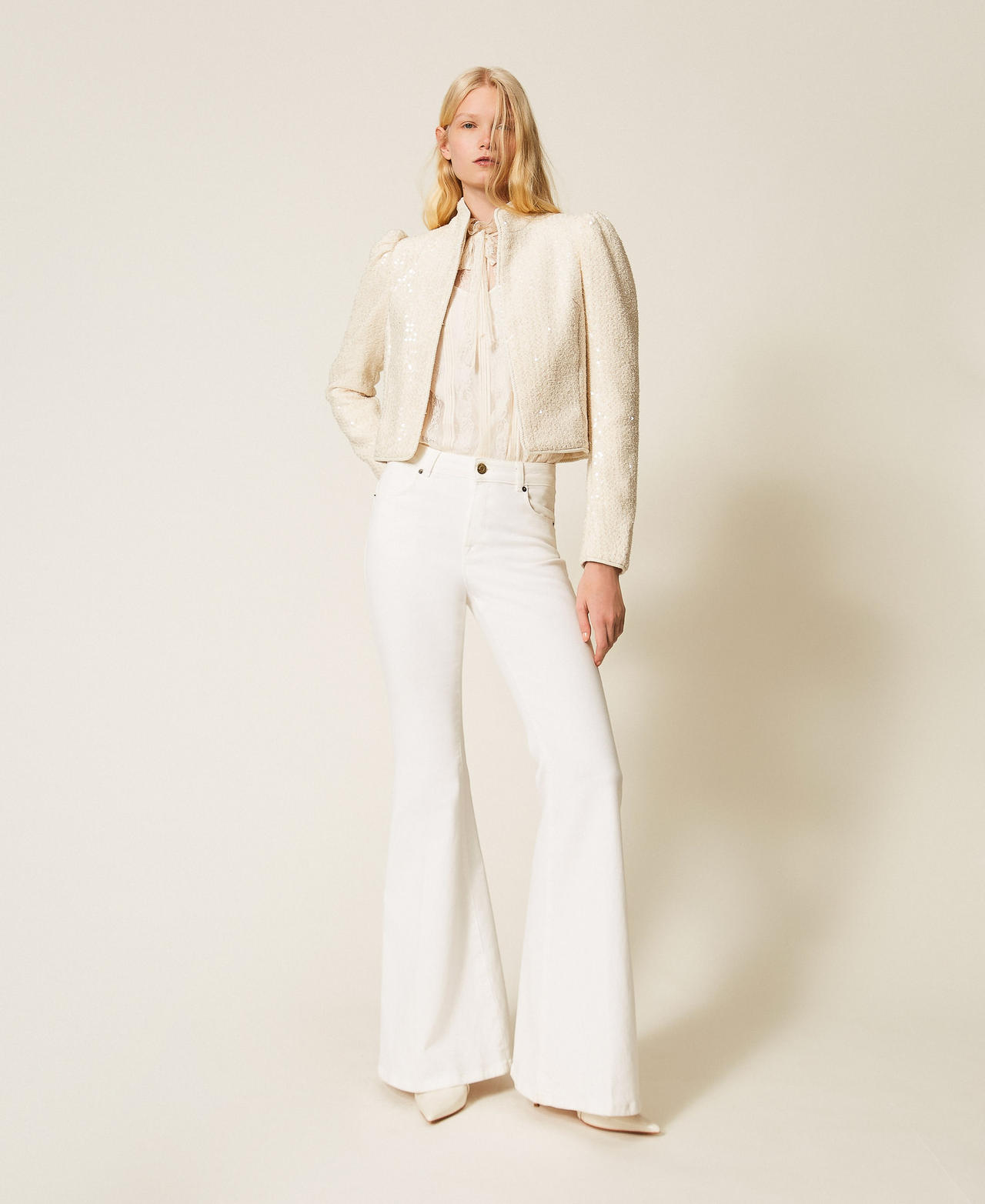 Twinset Women's Lily Cotton Bull Flared Trousers