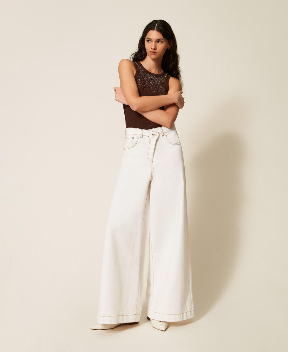 Organic cotton bull wide leg trousers Milk Woman 261AP2384_12577_01