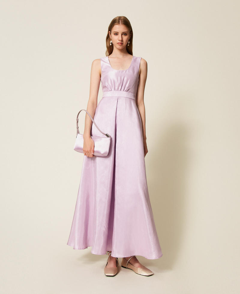 Long shantung dress Fair Orchid Purple Woman 252AP2182_12560_01