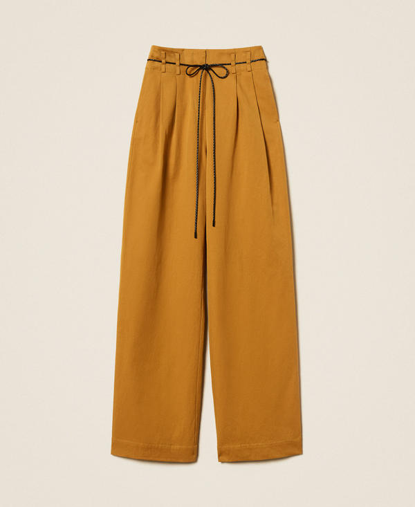 Wide gabardine trousers