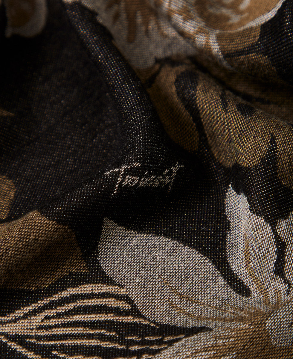Floral jacquard stole Woman, Black | TWINSET Milano