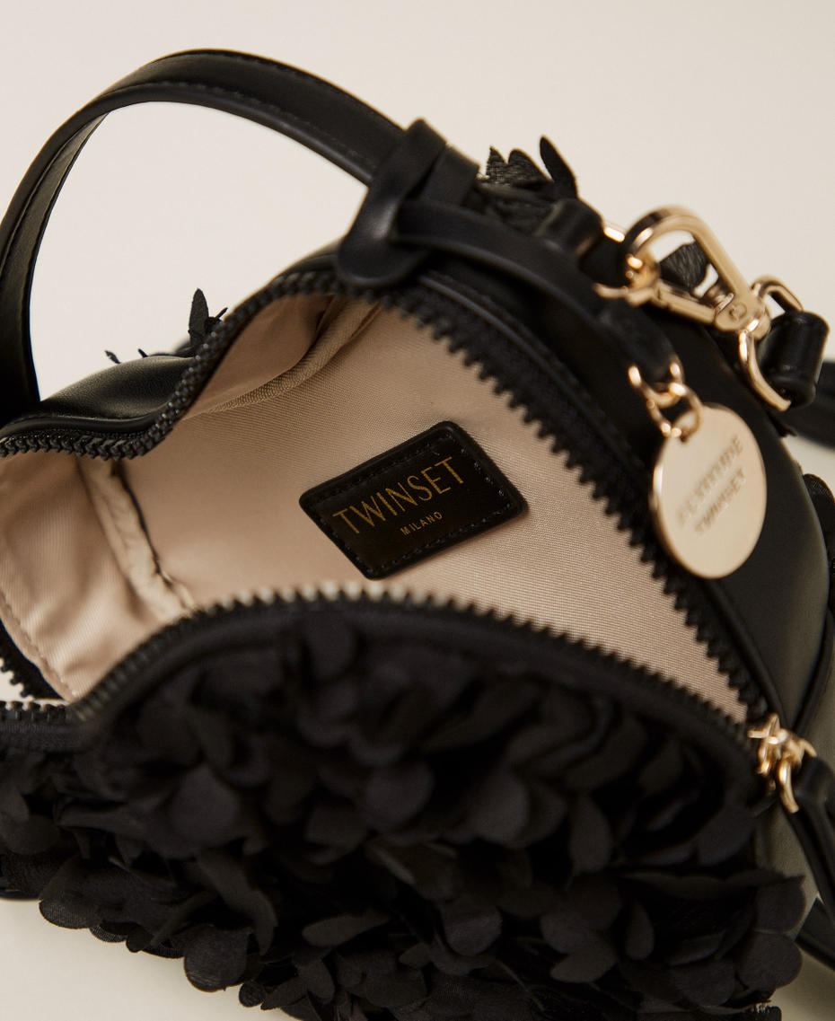 Heart-shaped shoulder bag with flowers Black Woman 261AA7012_00006_04