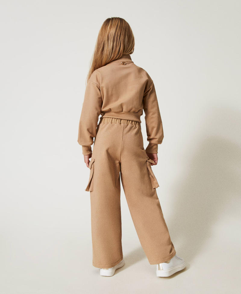 Plush palazzo trousers Beige Hemp Girl 251GJ2586_00310_03