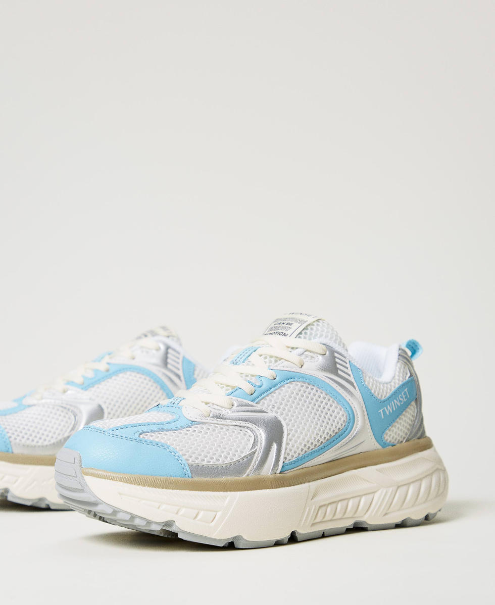 Fessura running trainers Two-tone Optical White/Airy Blue Woman 251TCP030_12159_02