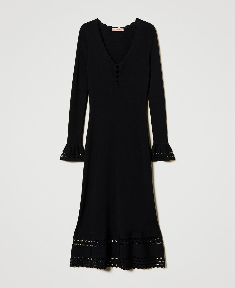 Midi-Strickkleid mit geometrischem Motiv