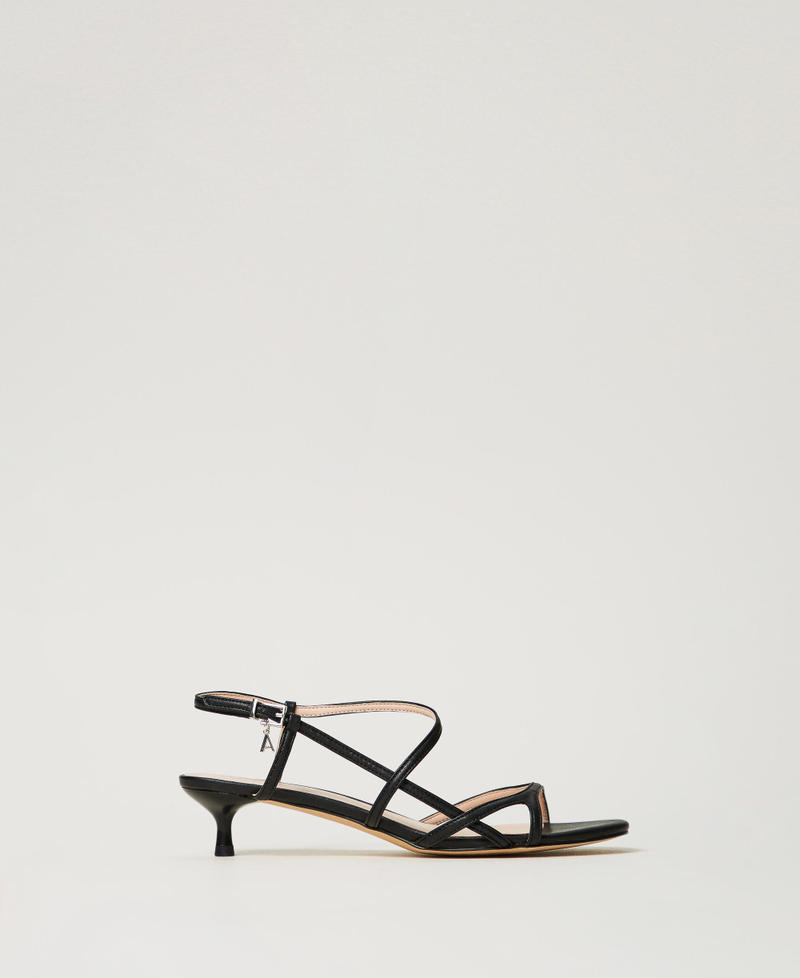 Sandals with straps and logo Black Woman 251ACP014_00006_01
