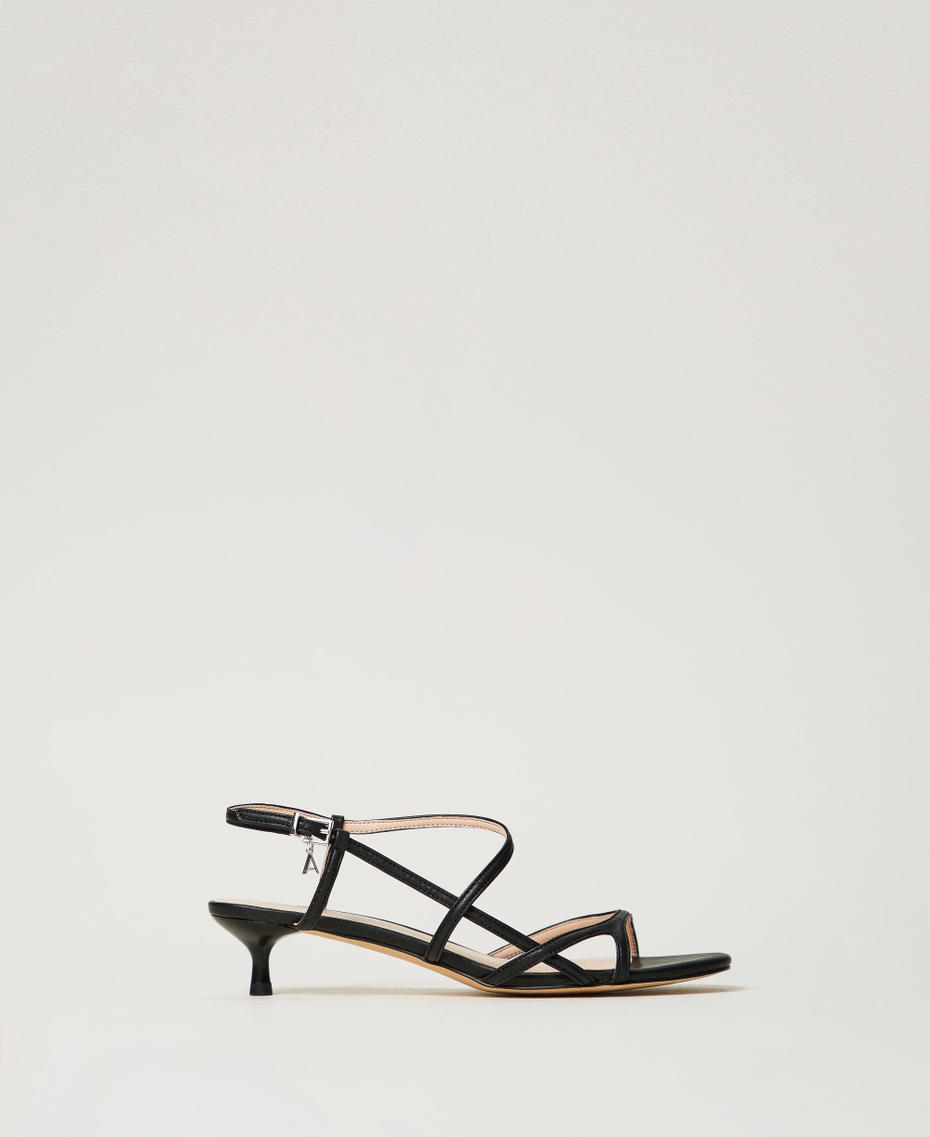 Sandals with straps and logo Black Woman 251ACP014_00006_01