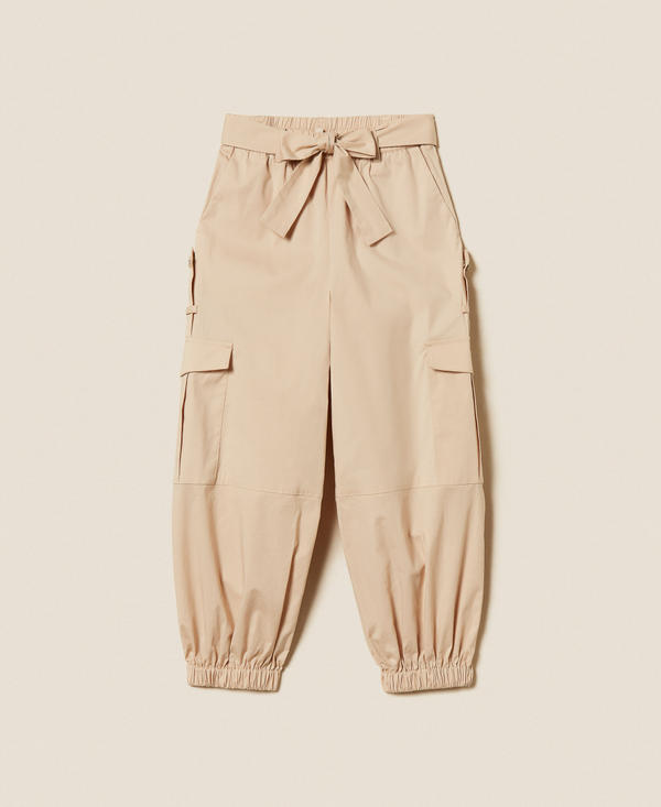 Pantalon cargo en popeline