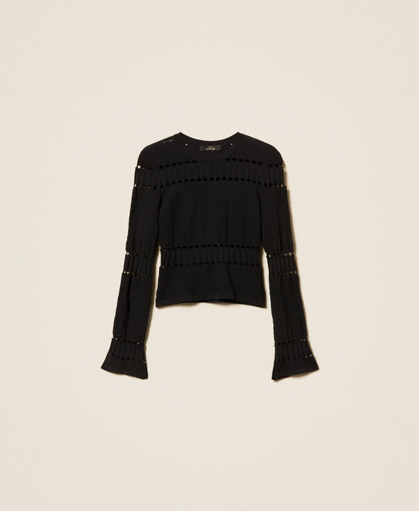Fitted jumper with openwork