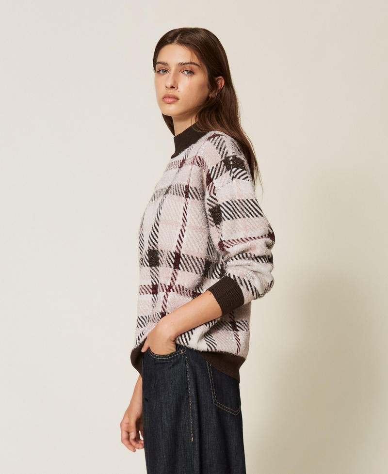 Jacquard-Pullover mit Karomuster Jacquard-Karomuster Frau 262LI3UAA_13921_02