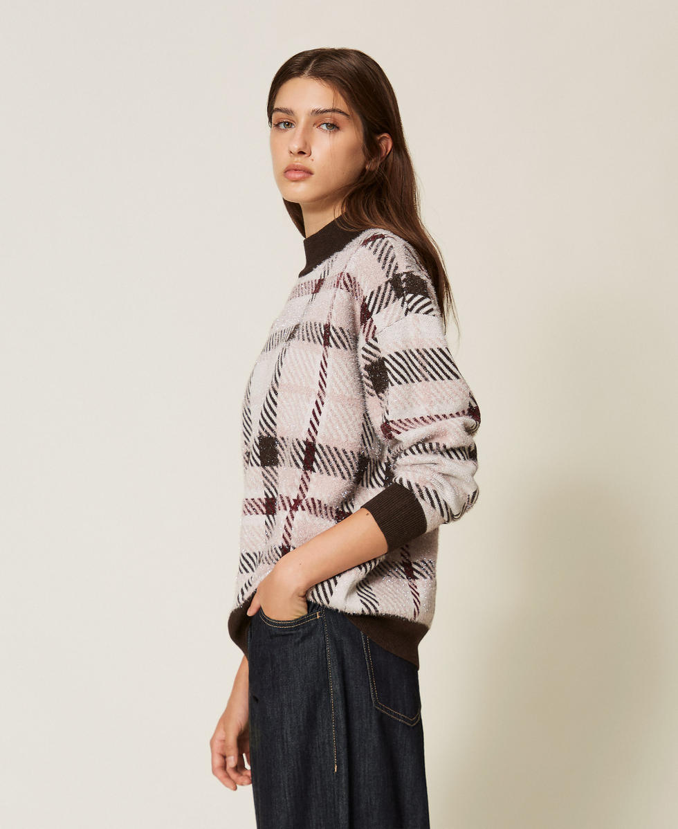 Jacquard-Pullover mit Karomuster Jacquard-Karomuster Frau 262LI3UAA_13921_02