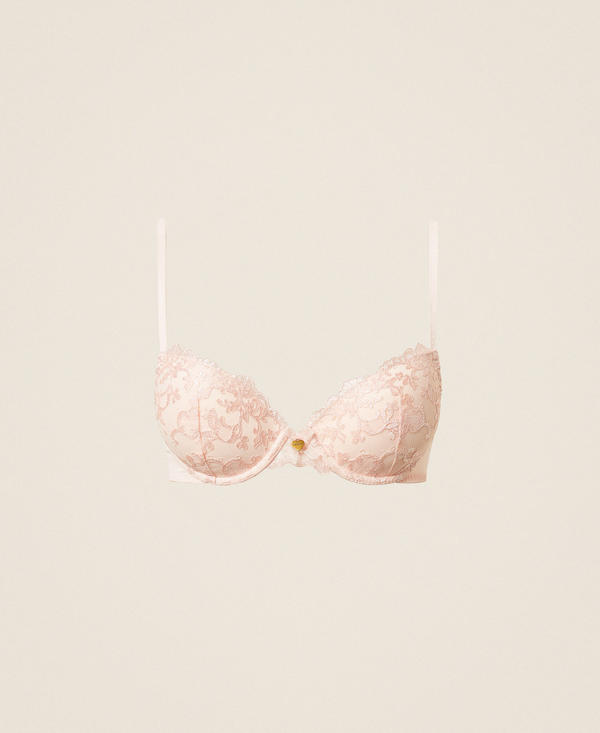 Embroidered tulle push-up bra