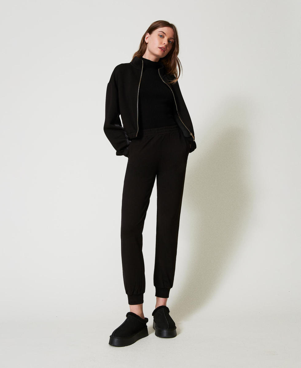 Pantalon de jogging avec poches Noir Femme 242LL2JGG_00006_01