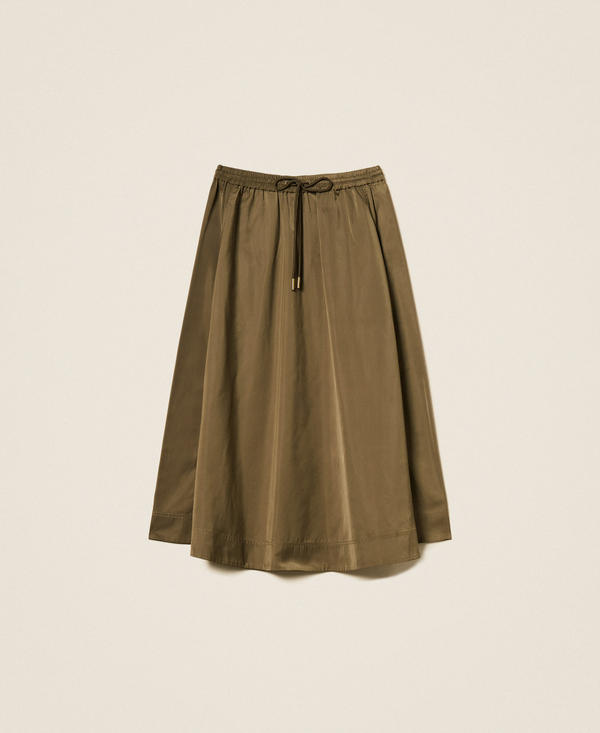 Midi taffeta skirt
