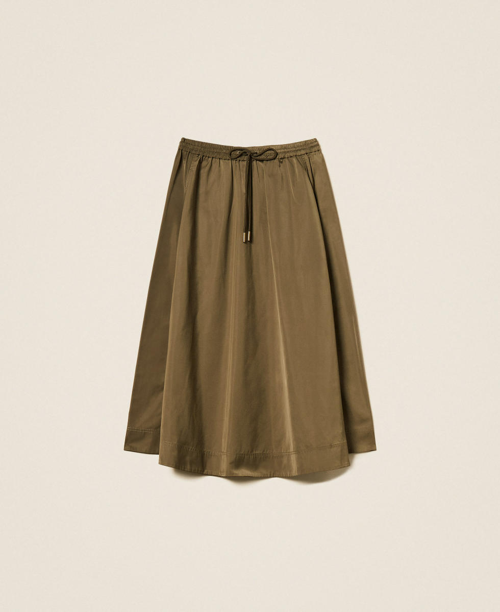 Midi taffeta skirt