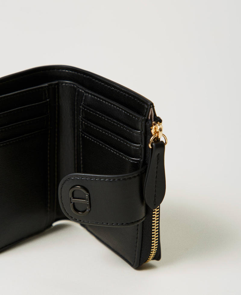 Wallet with zip and Oval T Black Woman 251TH7035_00006_03