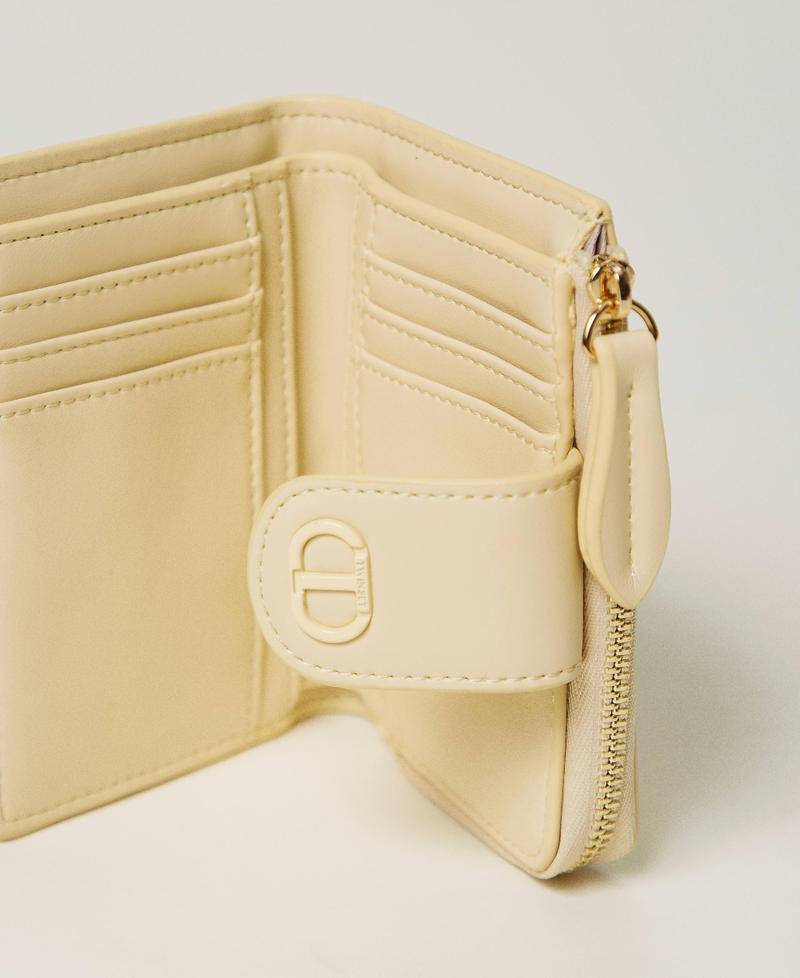 Wallet with zip and Oval T Vanilla Woman 251TH7035_12143_03