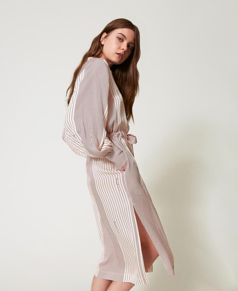 Midi satin shirt dress Funny Stripes Dark Love Potion Woman 251AP2203_12245_01