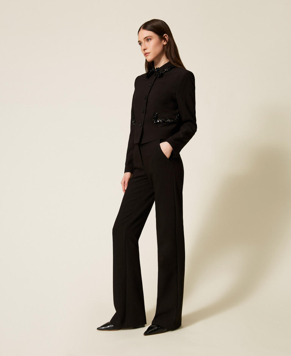 Crêpe palazzo trousers