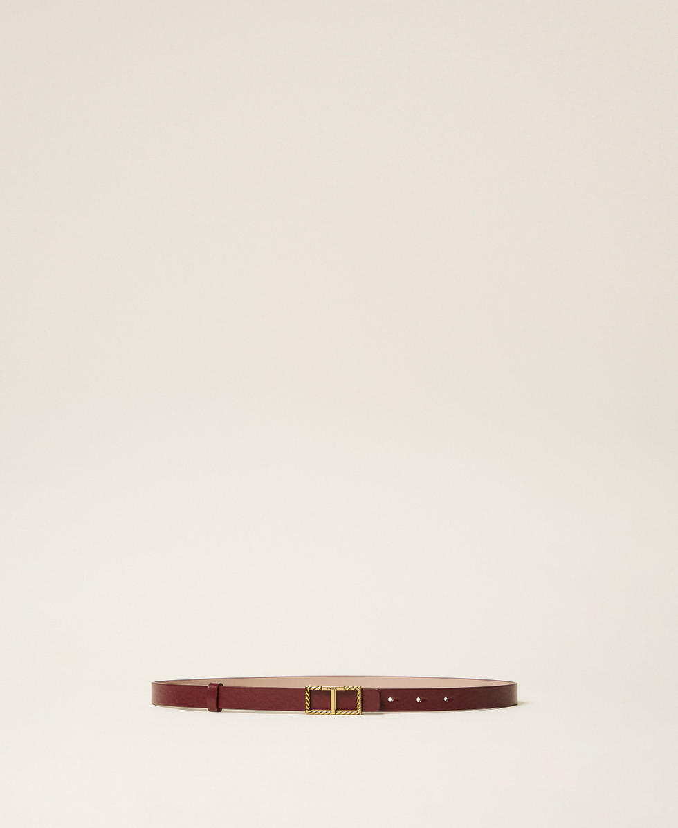 Reversible belt with logoed buckle Two-tone Bordeaux/Putty Woman 262TO5250_14098_01
