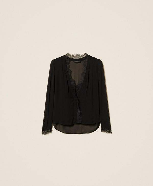 Georgette blouse with lace