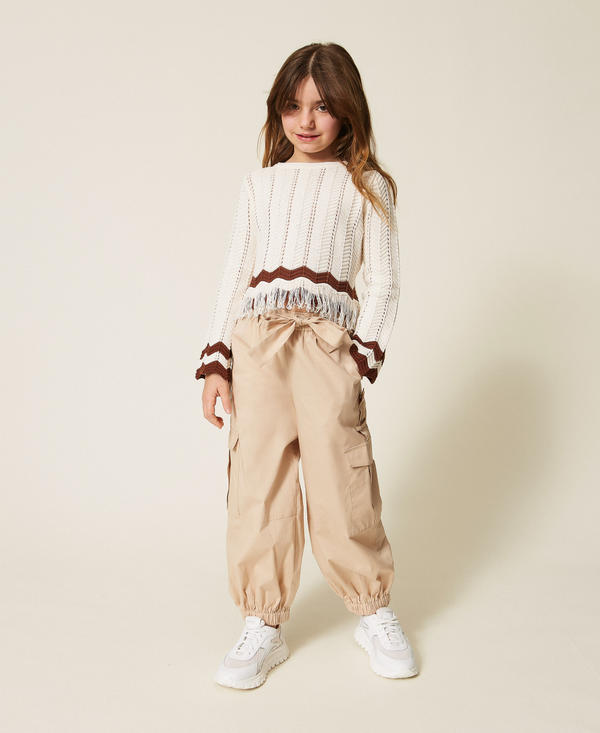 Pantalon cargo en popeline