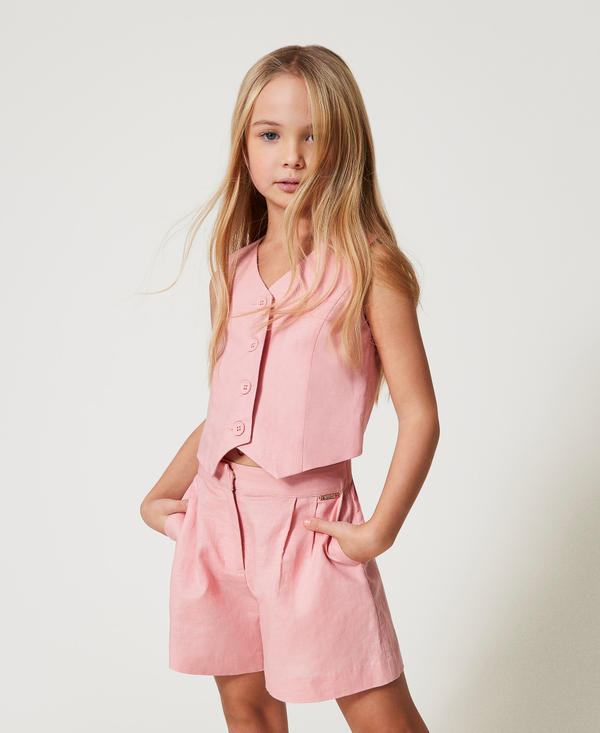 Linen blend shorts