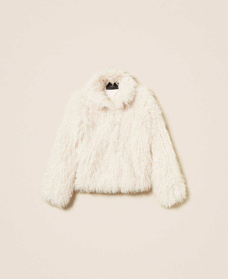 Faux fur pea coat White Snow Woman 252TS2170_00282_S0