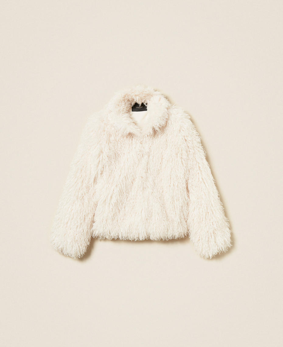 Faux fur pea coat White Snow Woman 252TS2170_00282_S0