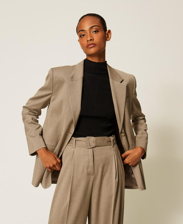 Blazer aus mattem Satin