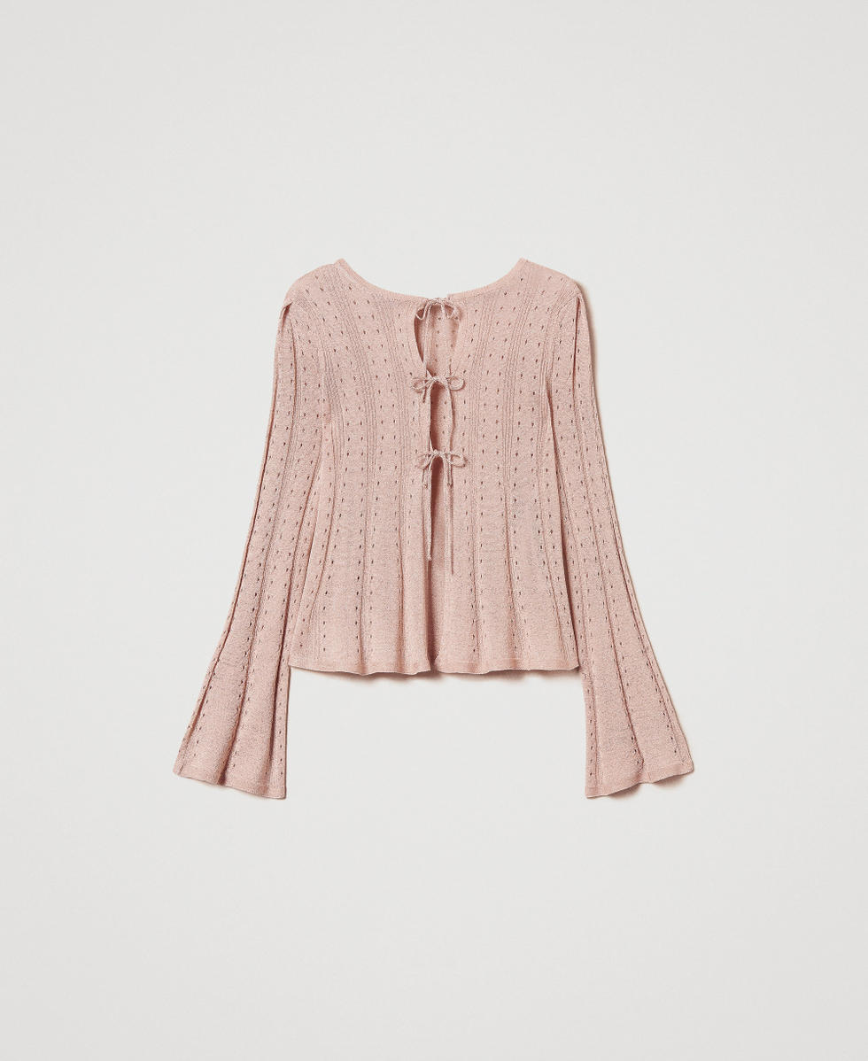 Cardigan doppio uso con laccetti Sahara Rose Lurex Donna 251TT3181_12473_S0