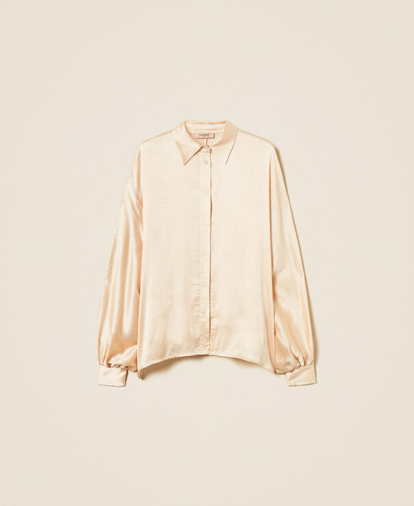 Satin shirt with balloon sleeves