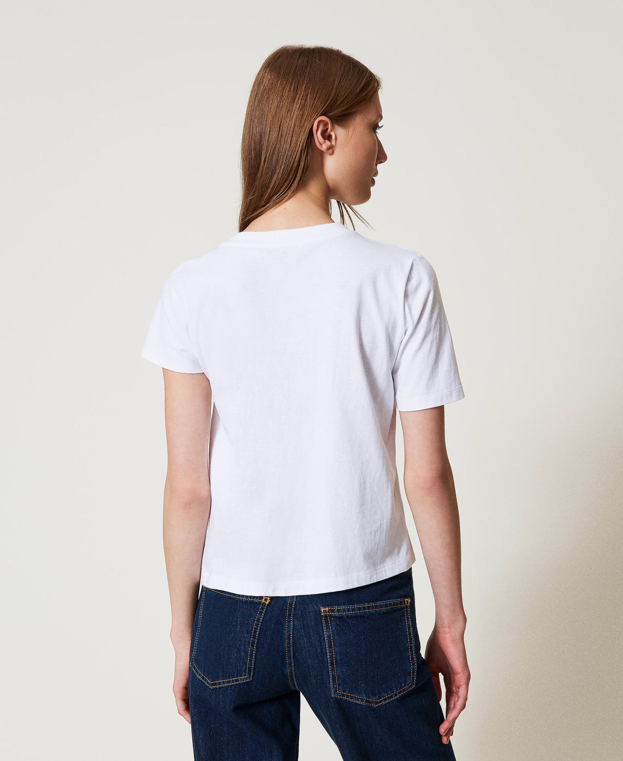 T-shirt with Oval T chain White Woman 251TP2640_00001_03
