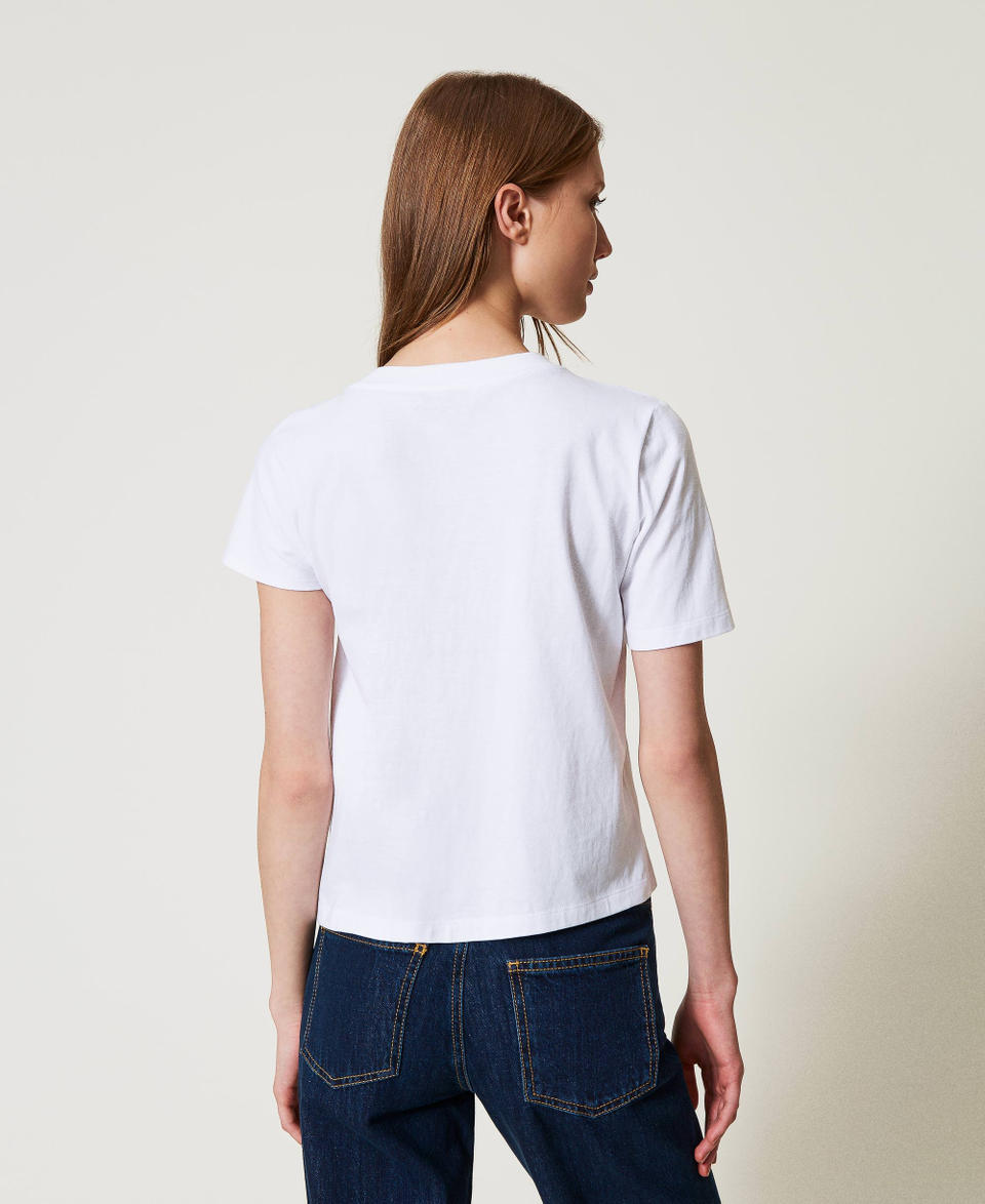 T-shirt with Oval T chain White Woman 251TP2640_00001_03