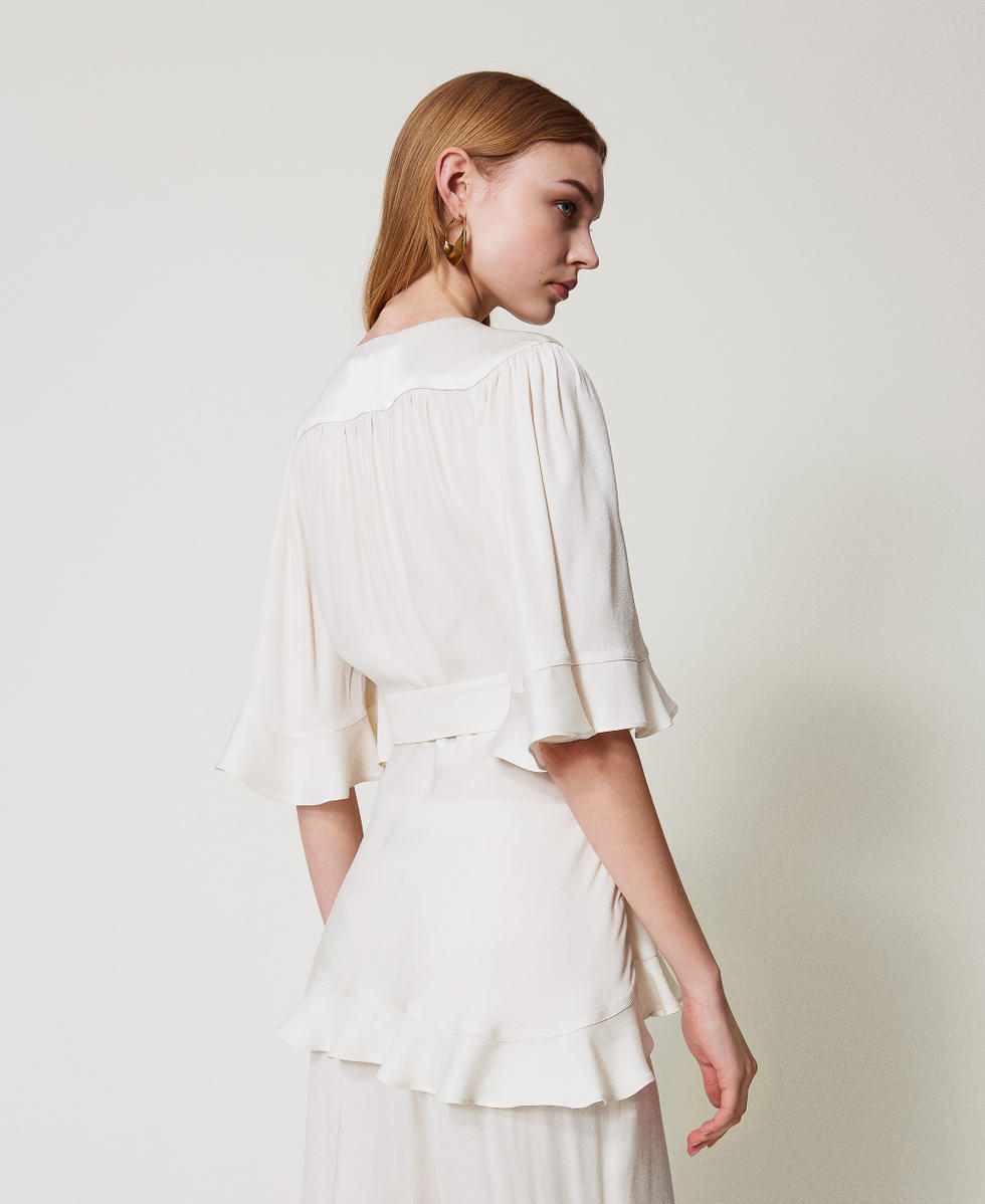 Satin wrap blouse