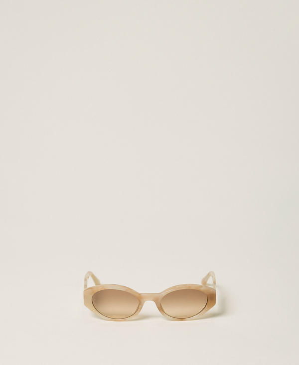 Oval-shaped acetate sunglasses