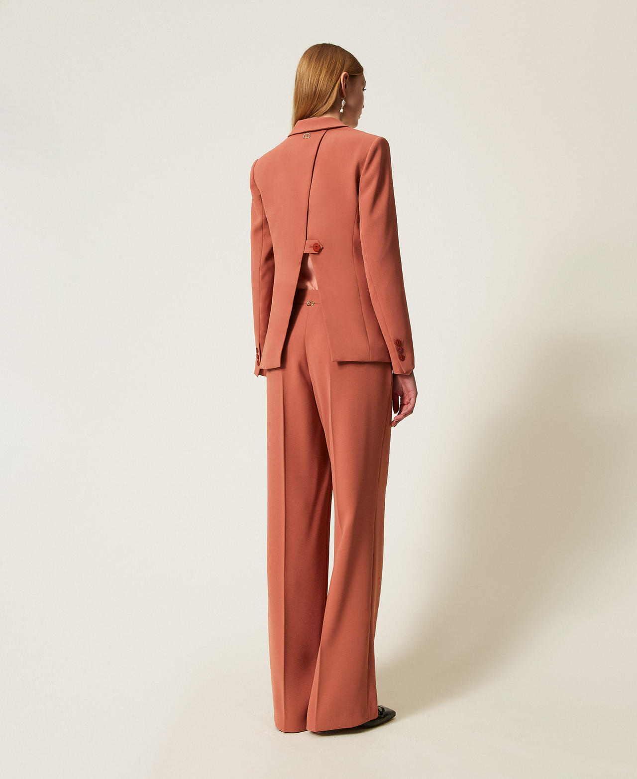Crêpe palazzo trousers Rust Brown Woman 252TP2160_12608_03