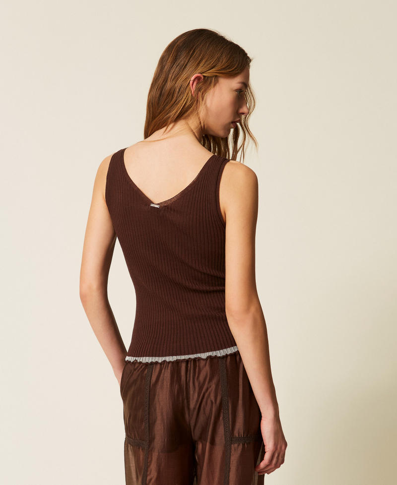 Top mit Volant Coffee Liqueur Frau 261TF3011_12110_03