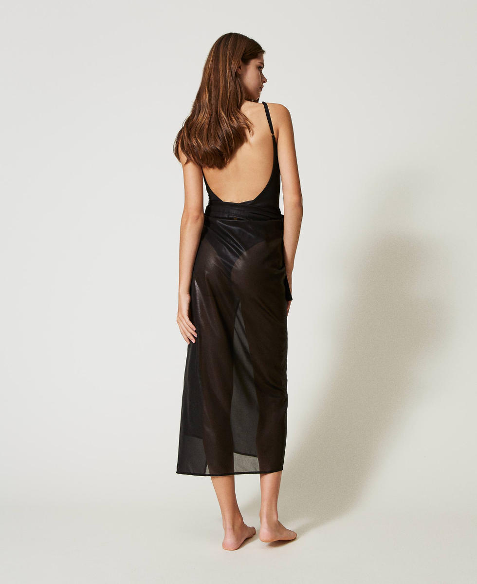 Laminated sarong with sash Black Woman 251LB4CFF_00006_03