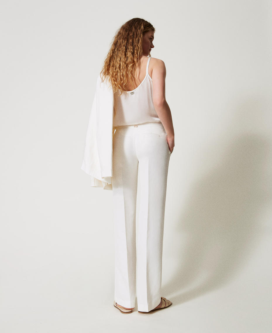 Pantalon droit avec poches Blanc Sugar Femme 251TT2303_00632_03
