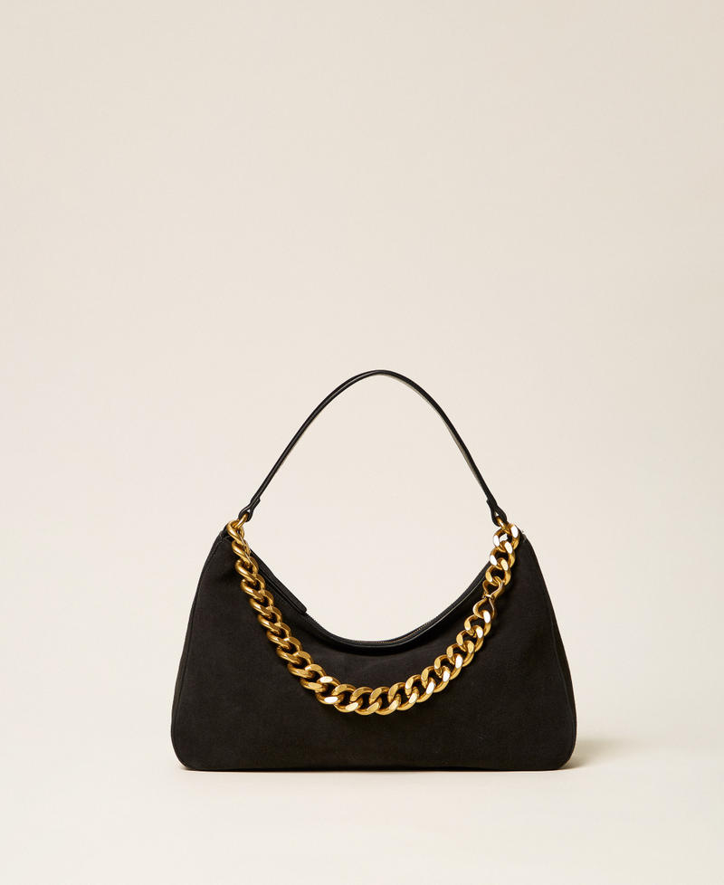 Liliane medium suede bag Black Woman 999TB7015_00006_01